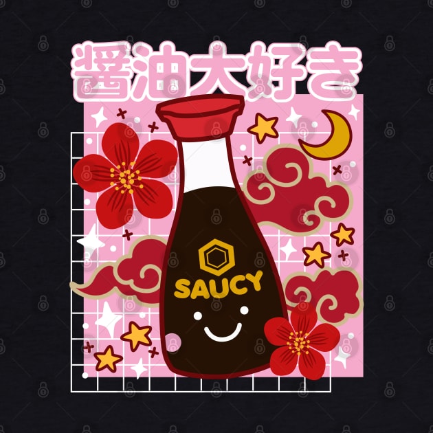 Kawaii Soy Sauce Cute I Love Shoyu Japanese Cartoon Anime by DetourShirts